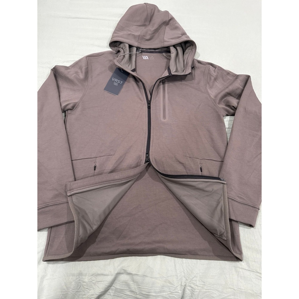Men's VRST Warm Pewter Pinnacle‎ Fleece Full Zip Hoodie Athletic Jacket - Small - Picture 2 of 5